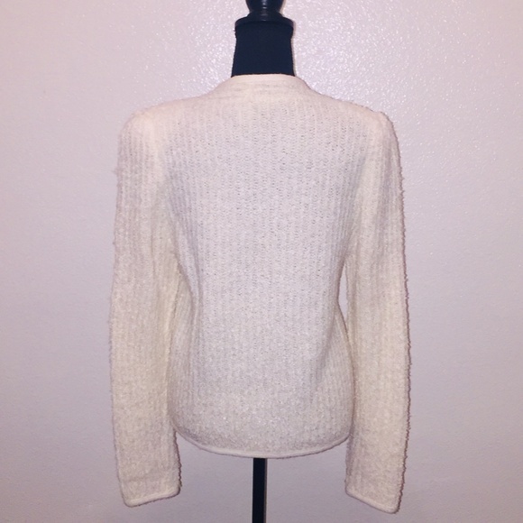 Cream/ivory medium weight knit open cardigan - Picture 3 of 7